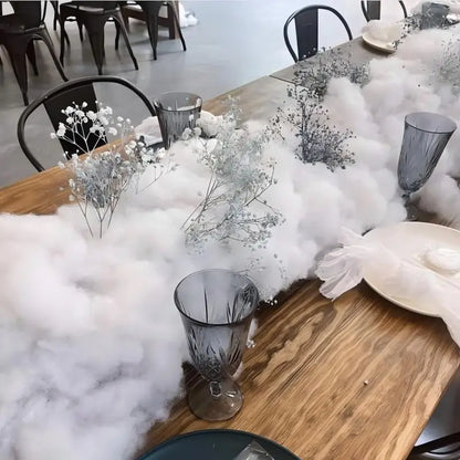 500-1500g PP Cotton Artificial Cloud Wedding Table Centerpiece Birthday Baby Shower Decor Props, No fluorescence, 64MM 7 Dtex