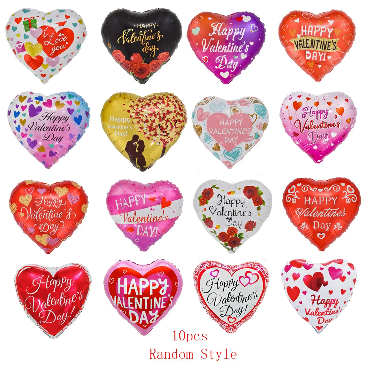 10‑Pack 18" “Te Amo” Heart Foil Balloons – Valentine’s Day & Wedding Helium Decorations