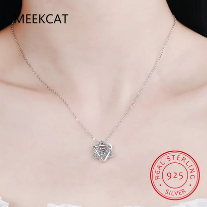 Mothers Days Gifts Star Of David 3ct Moissanite Necklace Pendant For Women Certified Silver 925 Jewelry
