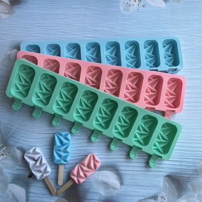 8‑Cavity Diamond Popsicle Silicone Mold – DIY Chocolate, Candy, Jelly & Ice Cream Baking Tray