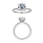 8mm 2.0CT Moissanite Solitaire Ring for Women 18k Gold Plated 925 Silver Engagement Wedding Promise Rings Finger Bands Jewelry
