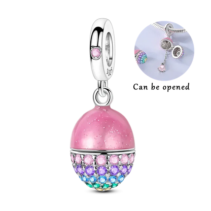 925 Sterling Silver Hot Sale 3D Openable Locket Bracelet Charm Bead Easter Pendant Fit Bracelet Necklace for Women DIY Gift
