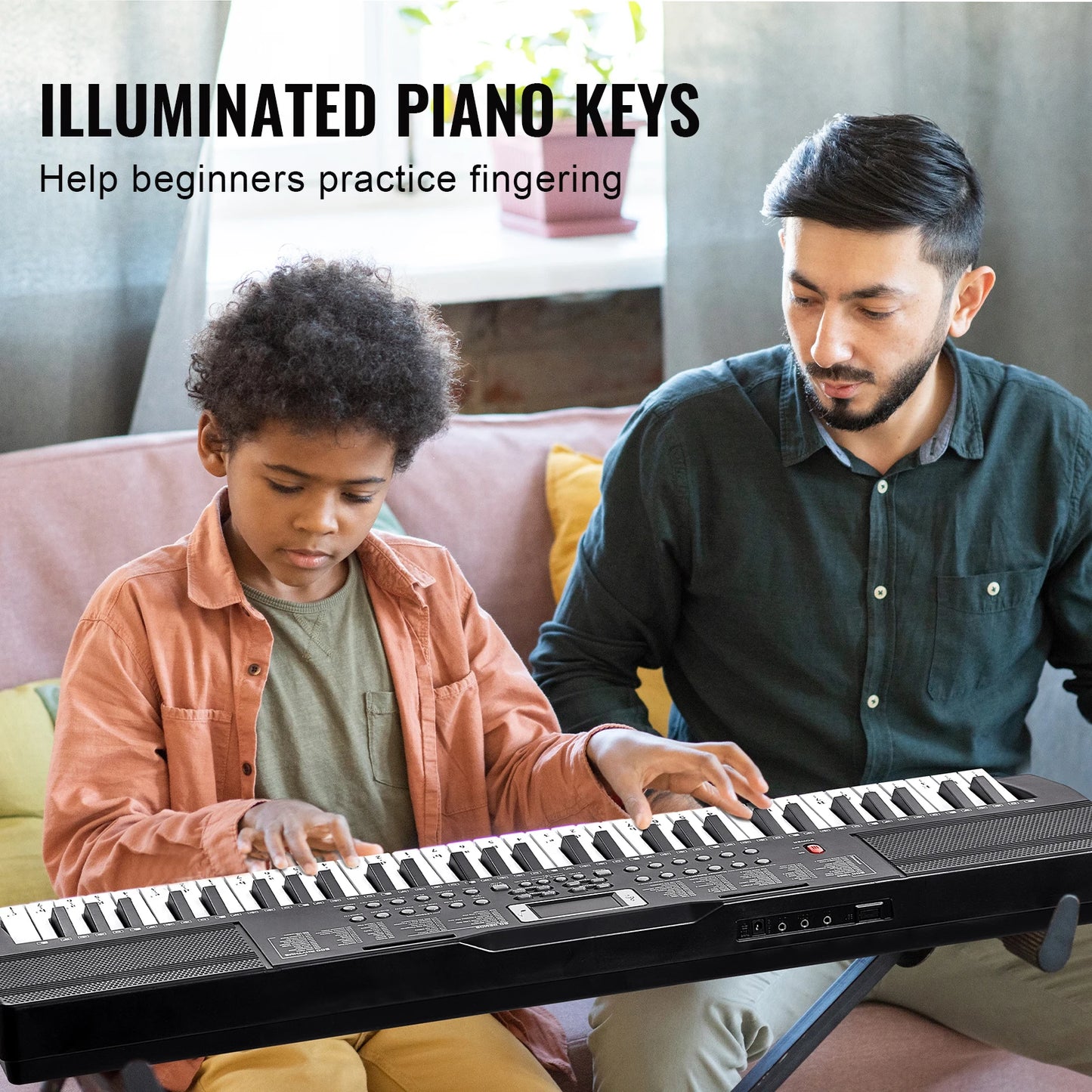 SucceBuy 61‑Key Digital Keyboard – Portable Electric Piano with 200–600 Tones & 200–500 Rhythms for Beginners