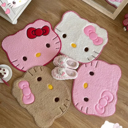 50*60cm Hello Kitty Bath Mat Anti Slip Bathroom Rug Cartoon Anime Bedroom Plush Rug Living Room Cute Floor Mat Doormat Decoration