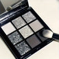 Smoked Eye Shadow Tray, 9 Color True Black Dark Grey Smoked Gothic Makeup Tray, 9 Color Soft Matte Flash High Pigment Basic
