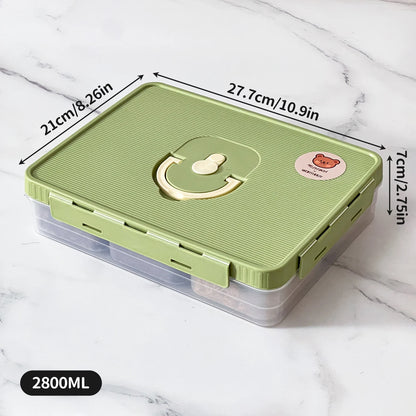 Plastic Divided Meat Food Storage Box Large Capacity Refrigerator Frozen Fresh-keeping Box Kitchen Sealed Storage Container