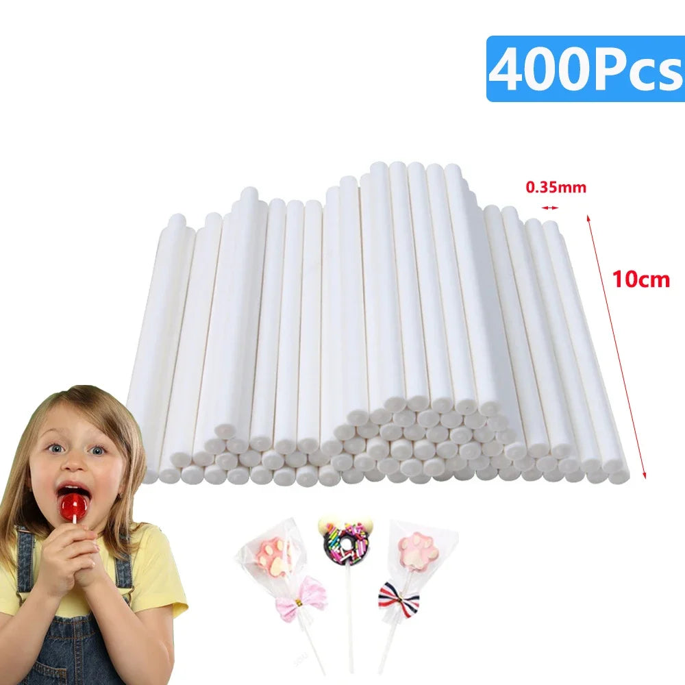 20-1500Pcs Paper Lollipop Sticks Solid Core White for Party Dining Chocolate Sugar Candy Lolly Pop Sucker sticks Cake Pop Stick
