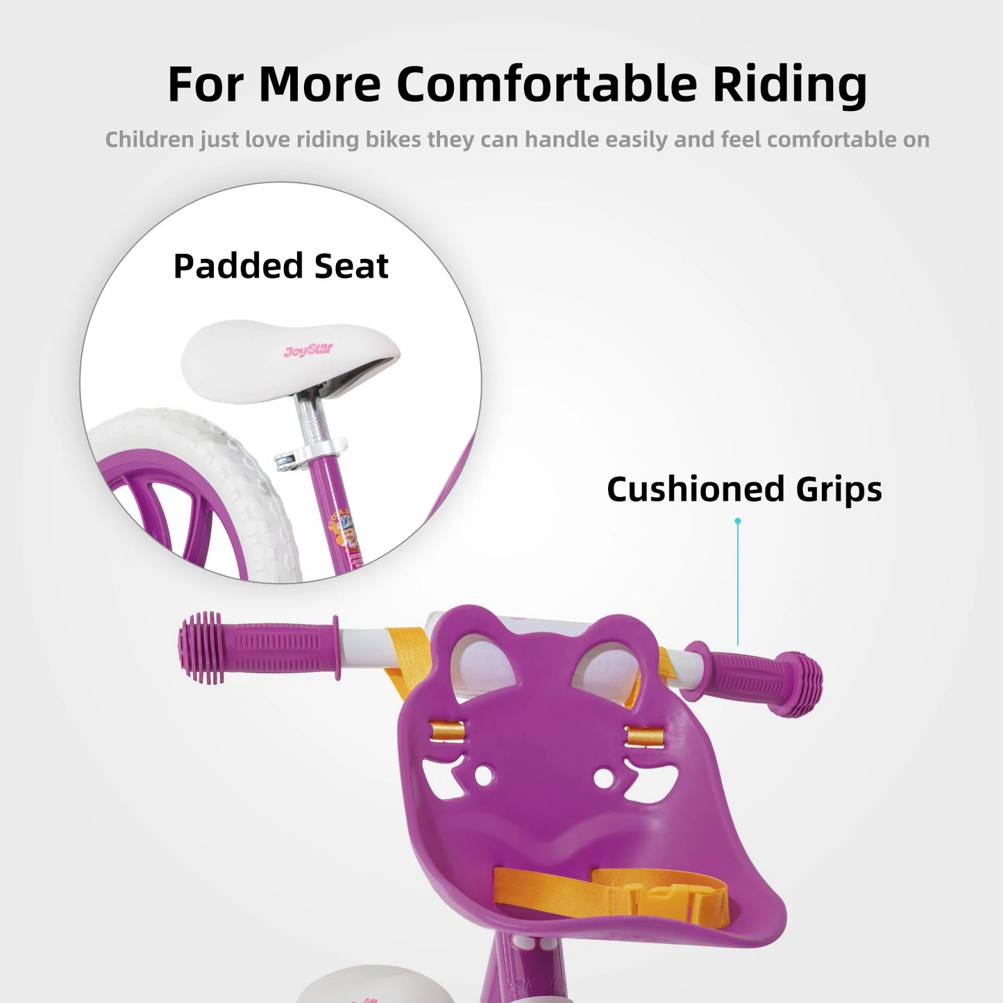 JOYSTAR 12/14 Inch Kids Balance Bike for 18months-5 Years, Lightweight Toddler Balance Bikes with Footrest and Handlebar, Purple