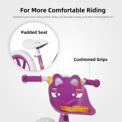 JOYSTAR 12/14 Inch Kids Balance Bike for 18months-5 Years, Lightweight Toddler Balance Bikes with Footrest and Handlebar, Purple