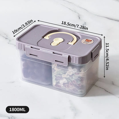 Plastic Divided Meat Food Storage Box Large Capacity Refrigerator Frozen Fresh-keeping Box Kitchen Sealed Storage Container