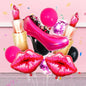 11pcs Lipstick lipaluminum foil balloon Valentine's Day girls party decorations birthday makeup party memorial decorations
