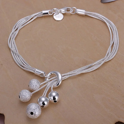 Fine 925 Sterling Silver Solid Chain Bracelet For Women Men Charm Party Gift Wedding party Fashion Jewelry