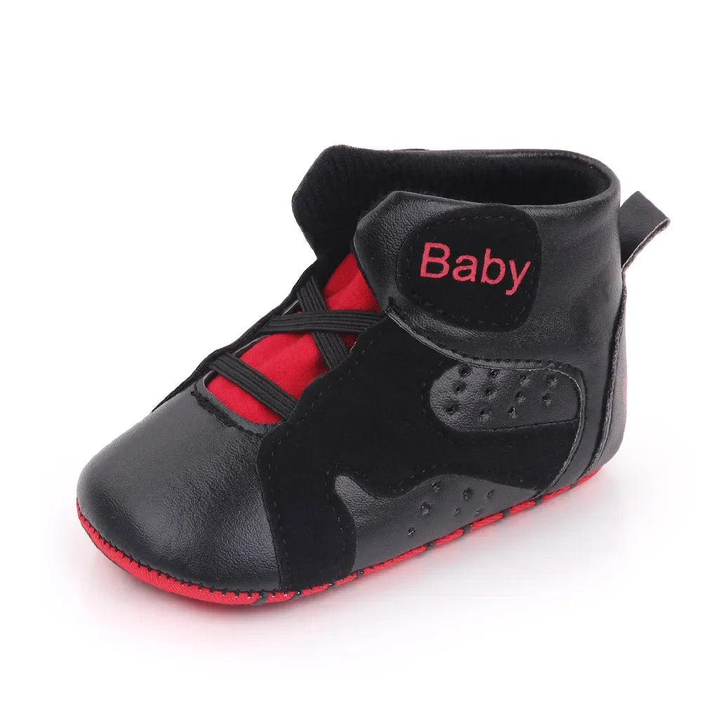 Meckior 2024 New Baby Boys Girls Sneakers Soft Bottom Non-slip Baby Soccer Basketball Sports Shoes First Walker Crib Shoes