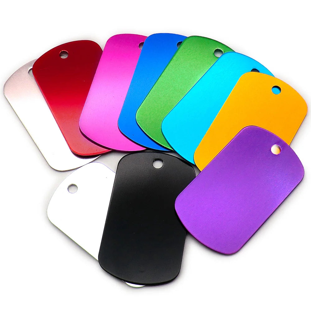 Random Mix 100pcs Aluminum Blank Dog Cat ID Pendant Engravable Ornament Tag Plates