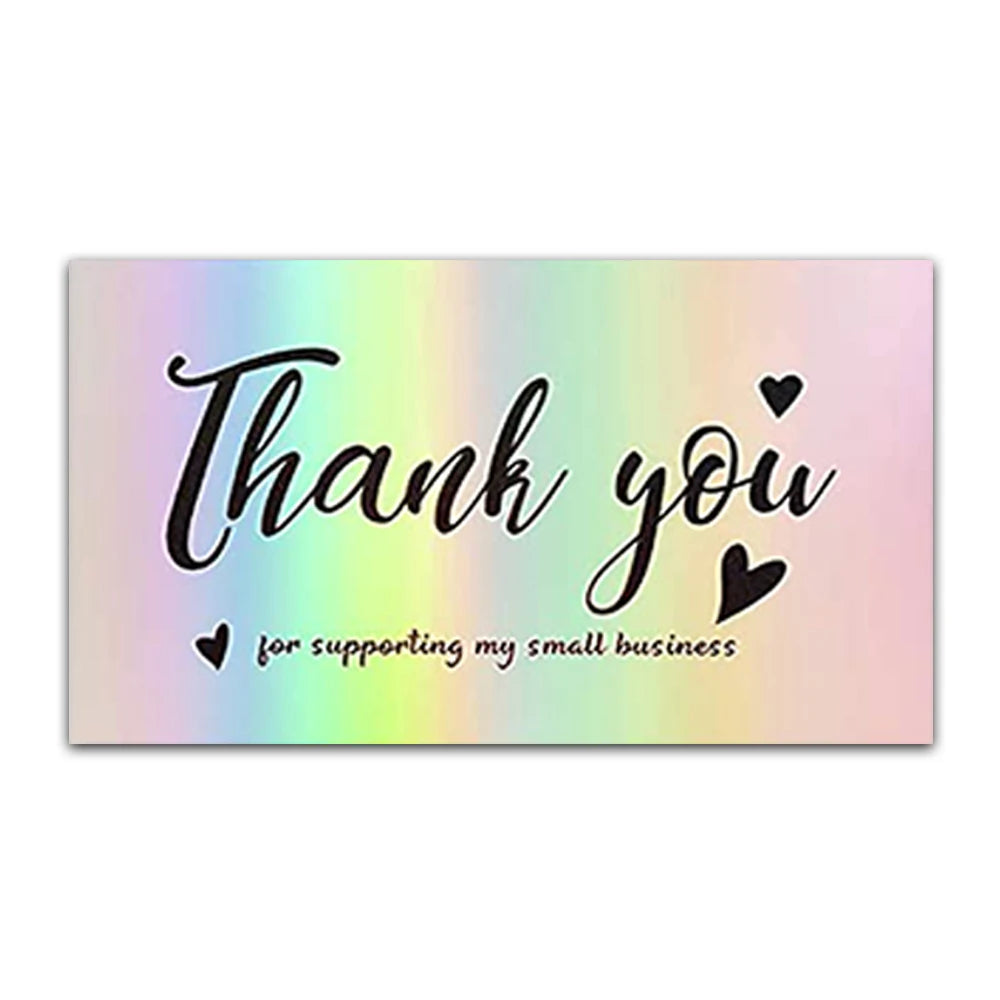 30pcs Thank You Card For Supporting Business Package Decoration "Gorgeous Thanks" Business Card Laser card Handmade With Love