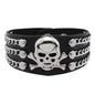 Punk Style Skull, Exaggerated Personality, Trendy Rivet Bracelet, Rock Pu Leather Bracelet, Halloween Gift