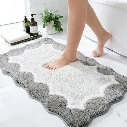 VIKAMA Small Fragrance Wave Pattern Anti slip Mat Bathroom Foot Mat Shower Room Entrance Mat Home Decoration
