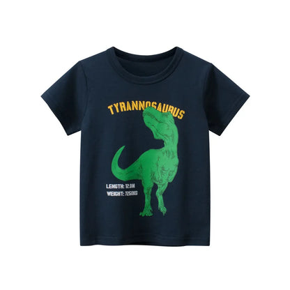 2-8 Years Summer Children Boys T-shirts Cartoon Printed Letter Baby Boy Short Sleeve Tops Kids T Shirts Toddler Clothes