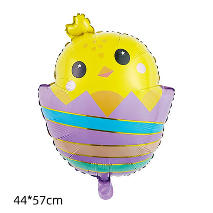 Cute Cartoon White Bunny Aluminum Foil Balloons Rabbit Happy Easter Party Decoration Supplies Children Favor Birthday Party Gift