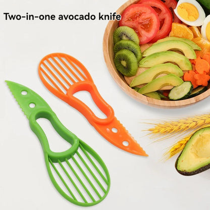 3 In 1 Avocado Slicer Shea Corer Butter Fruit Peeler Cutter Pulp Separator Plastic Knife Kitchen Vegetable Tools Kitchen Gadgets