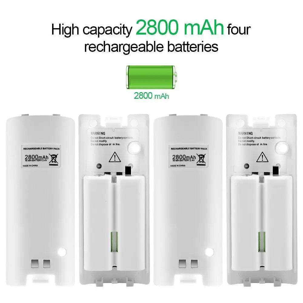 For Nintendo Wii Gamepad 2pcs/4pcs Rechargeable Batteries+Battery Charger For Wii Remote Controller Charging Dock Station