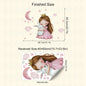 Cute Cartoon Girl Hugging Rabbit Wall Sticker Nursery Kids Room Decor Removable Self-Adhesive Home Art Decal