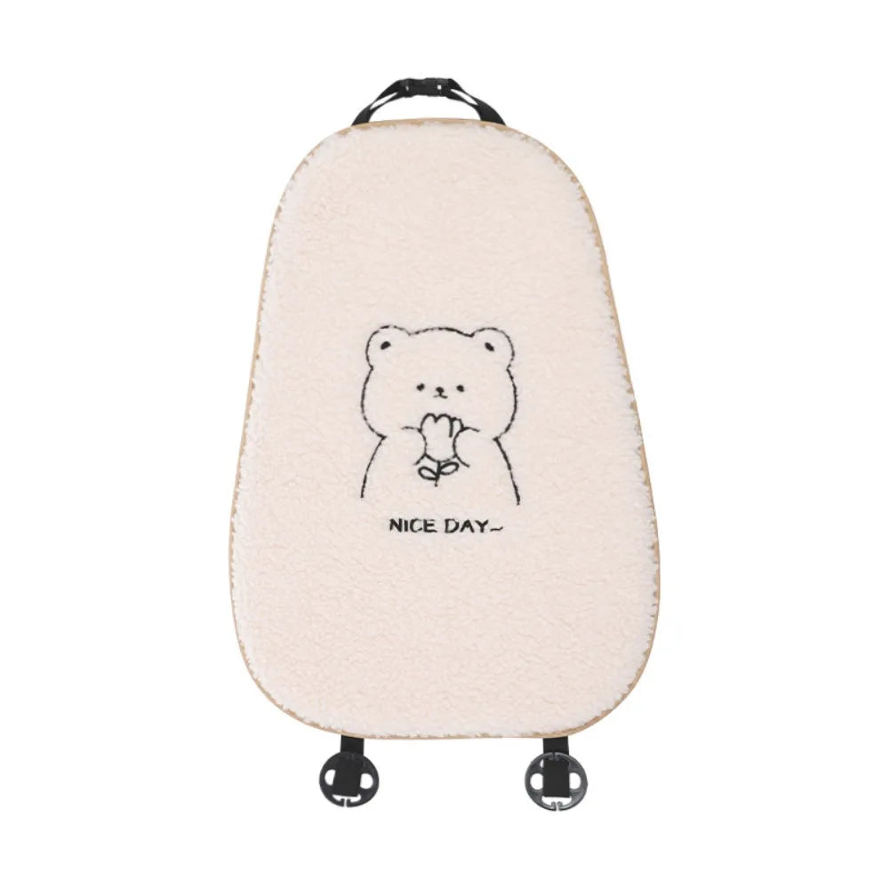 Furry Anti Slip Car Warm Seat Cushion Cartoon Soft Winter Seat Cushion Universal Plush Bear Car Cushion Interior Accessories