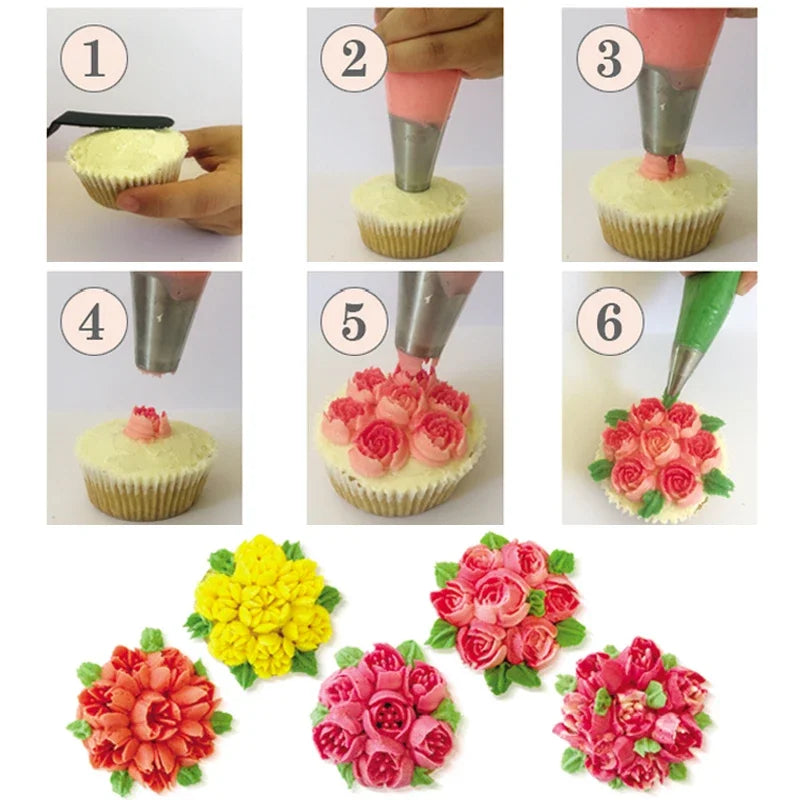 Russian Tulip Icing Nozzles – Flower Piping Tips for Cupcakes & Pastry Decorating