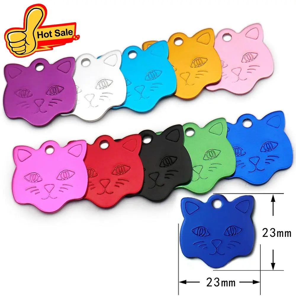 Random Mix 100pcs Aluminum Blank Dog Cat ID Pendant Engravable Ornament Tag Plates