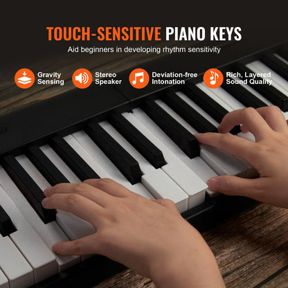 VEVOR 88‑Key Foldable Digital Piano – Bluetooth & MIDI Portable Rechargeable Keyboard for Beginners