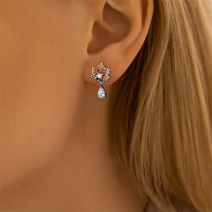 925 Sterling Silver Maple Leaf Stud Earrings for Women Girl Ear Studs Fine Jewelry Fashion Luxury Anniversary