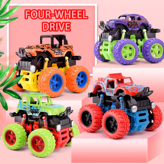 Pull Back Toy Car Inertial Rotation Car Four-wheel Drive Off-road Vehicle SUV Racing Power Children's Toy Car