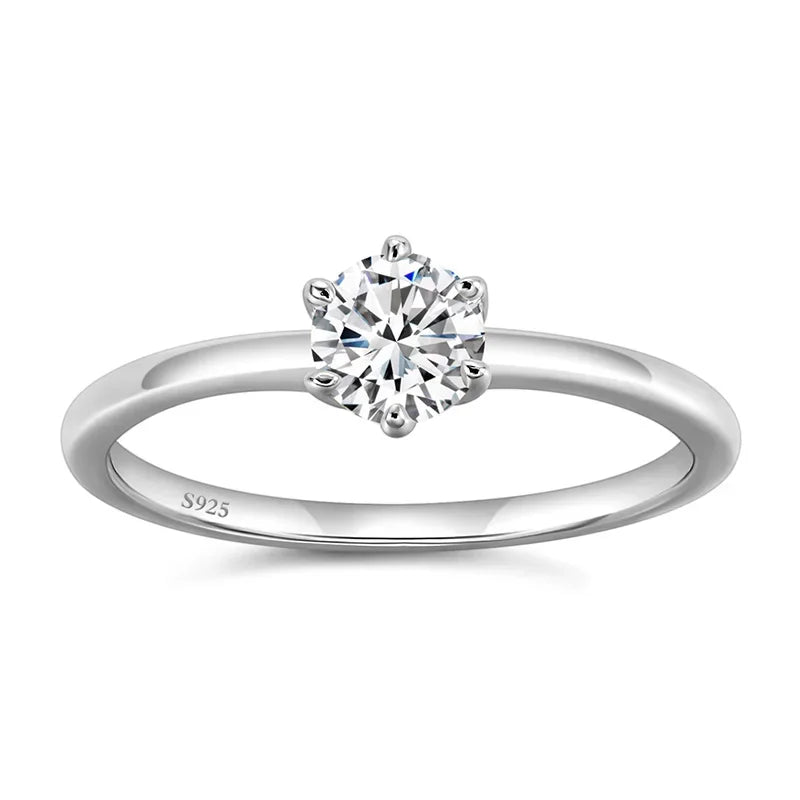 Trumium 0.5/1 Ct D Color Moissanite Ring For Women Diamond moissanite Rings s925 Silver Engagement Wedding Bands Fine Jewelry