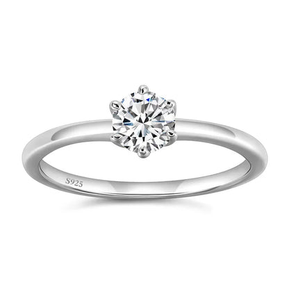 Trumium 0.5/1 Ct D Color Moissanite Ring For Women Diamond moissanite Rings s925 Silver Engagement Wedding Bands Fine Jewelry