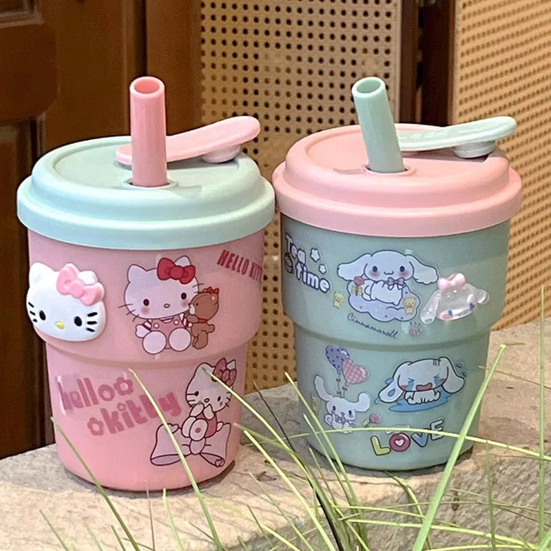 Cute Three-dimensional Sticker Sanrio Kitty Portable Water Cup