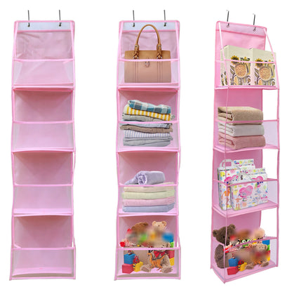 4/6-Tier Hanging Storage Bag Foldable Organizer Over-The-Door Holder For Hair Accessories Snacks Toys Clothes Storage Holder