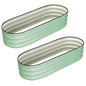 2 Pcs 4.5x2x1ft Oval Raised Garden Bed, Galvanized Raised Beds,Open-Ended Base Metal Raised Planter Beds,Garden Bed Outdoor