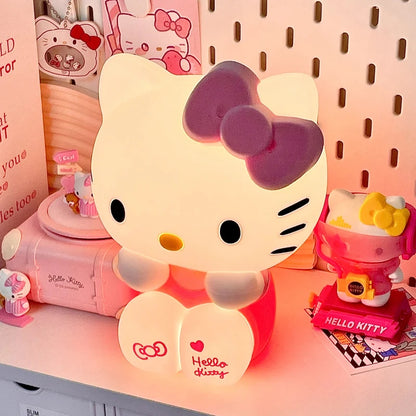 Kawaii Kt Cat Touch Night Light Kawaii Bedside Lamp Cute Anime Decor for Girls Room Gift with Soft Glow