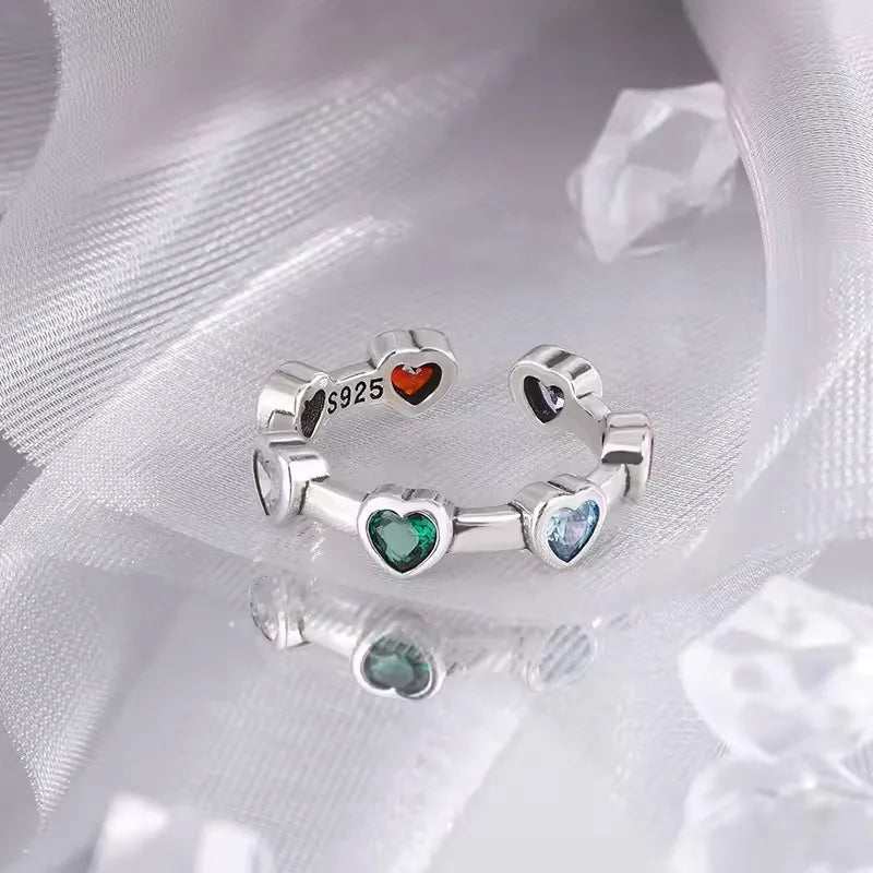925 Sterling Silver Rings For Women Men Fine Jewelry Finger Adjustable Open Vintage Chain Ring