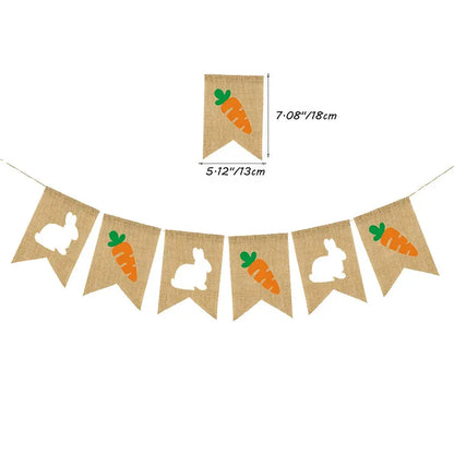 Happy Easter Party Decorations – Bunny & Egg Paper Plates with Cute White Rabbit and Carrot Foil Balloons, Kids Party Supplies & Favors