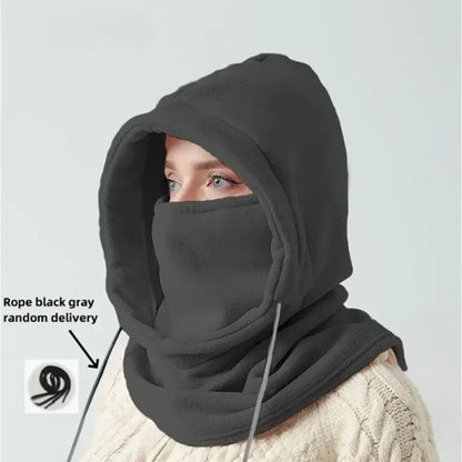 Winter Hooded Scarf - Warm Neck Gaiter with Hood for Outdoor Activities