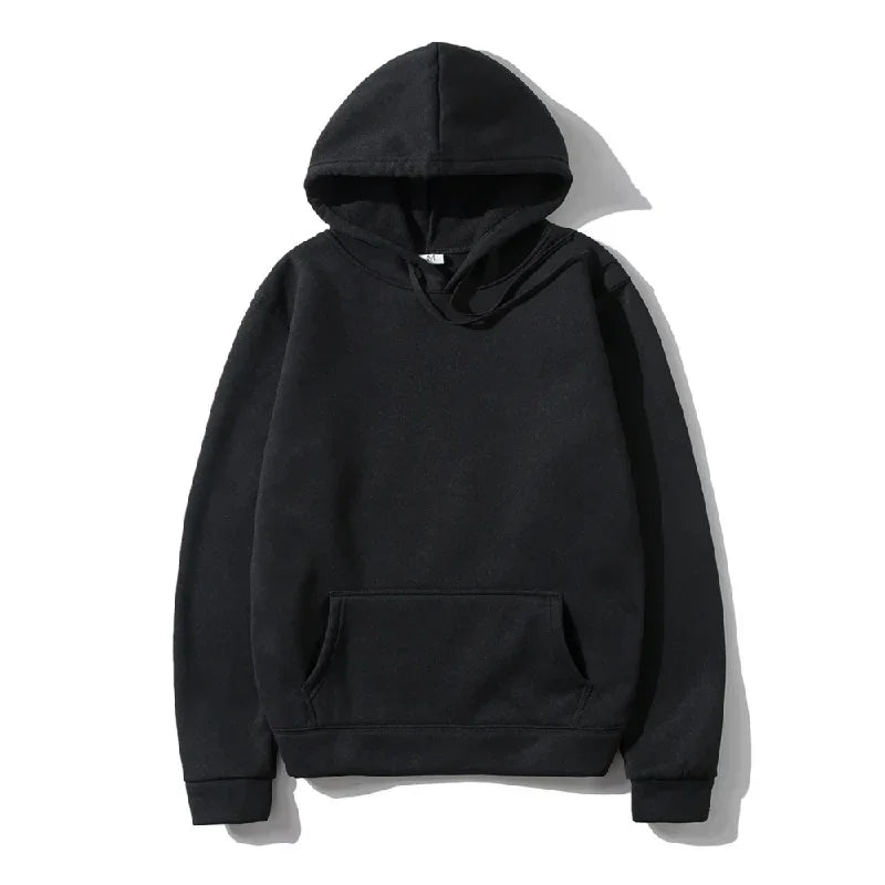 Men's and Women's Solid Color Pocket Pullover Hoodies