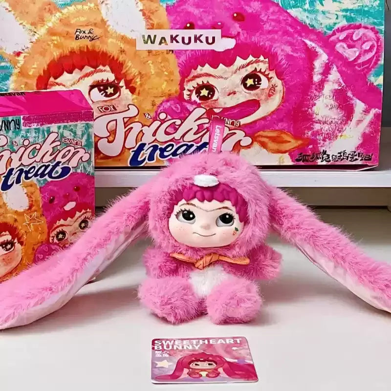 T HOT NEW Trendy Play Blind Box Plush Pendant Wakuku Fox Rabbit Mischief Diary Series Girl Gift Cute Ornament Mystery Box