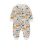 Newborn Baby 2-way Zipper Romper Cotton One-piece Jumsuit 0-24 Months Long Sleeve Newborn Baby Pajamas Comfortable Breathable