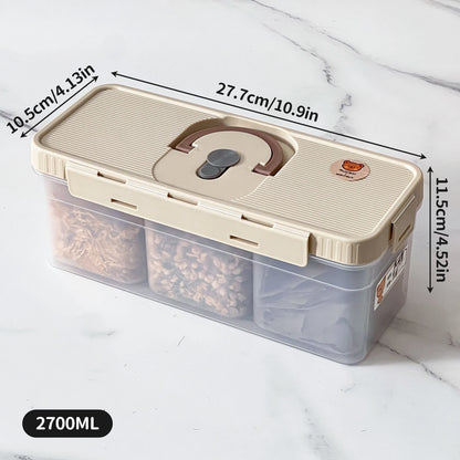 Plastic Divided Meat Food Storage Box Large Capacity Refrigerator Frozen Fresh-keeping Box Kitchen Sealed Storage Container