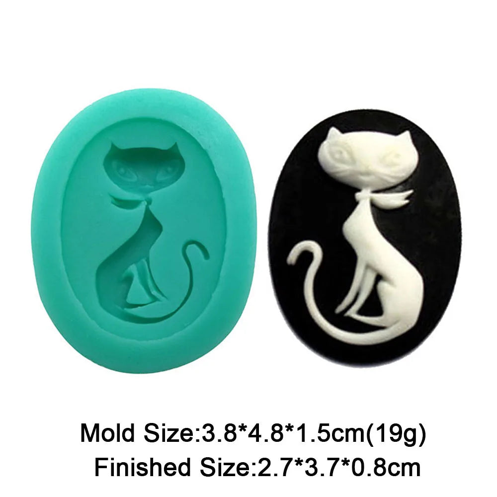 Cat Silicone Mold Cute Kitten Styles Baking Fondant Cake Decorating Tools Chocolate Sugar Cupcake DIY Kitchen Baking Mould