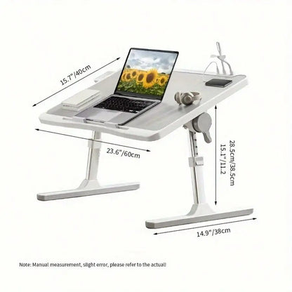 Adjustable Height And Angle Folding Desk, Home Office Computer Desk, Portable Laptop Desk Foldable Laptop Bed Tray Desk