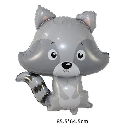 Woodland Animals Foil Balloon Set – Fox, Hedgehog, Raccoon, Deer & Bear Forest Theme Party Decor
