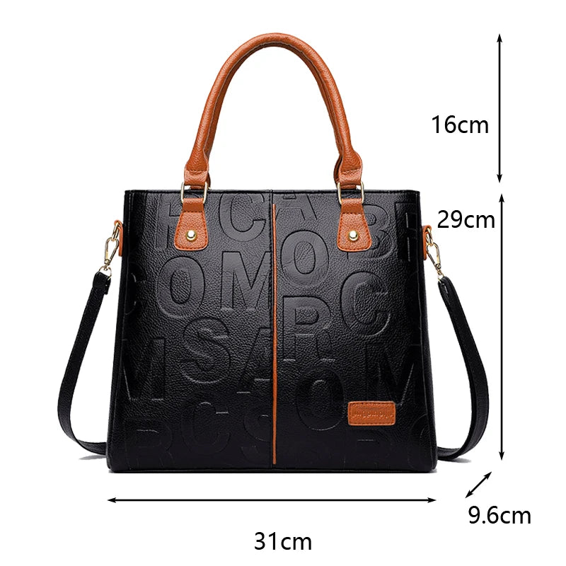 PU Leather Ladies Luxury Designer Large Capacity Shoulder Bag
