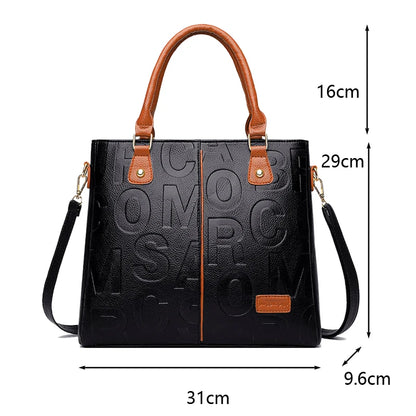 PU Leather Ladies Luxury Designer Large Capacity Shoulder Bag